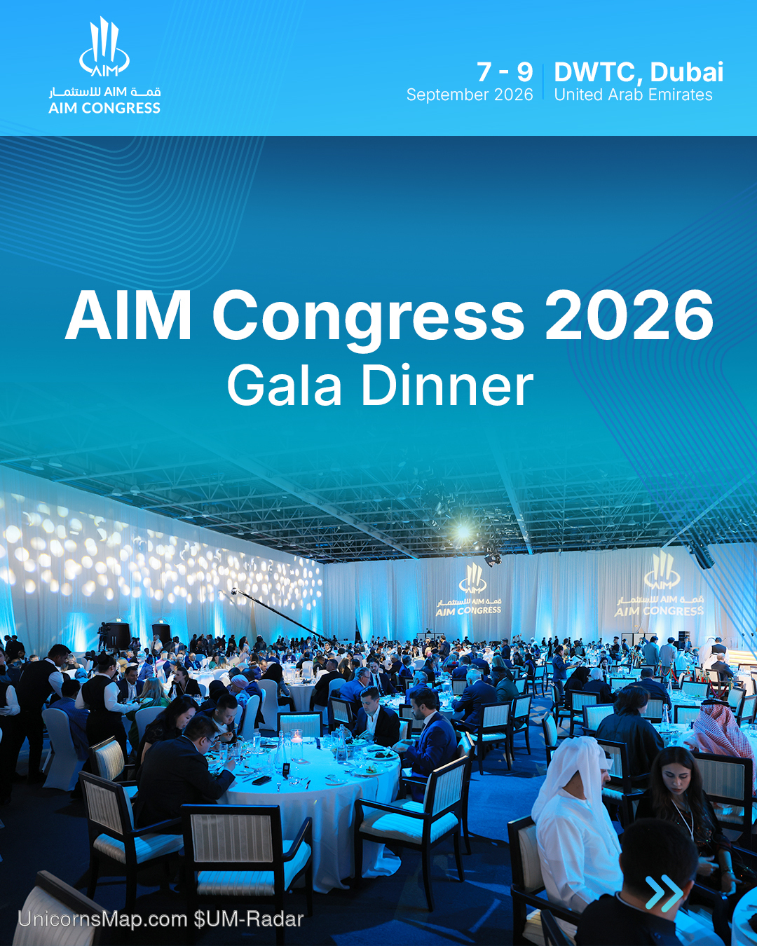 AIM Congress 2026 — Dubai World Trade Centre (7–9 Sep) — Annual Investment Meeting, 15th Edition