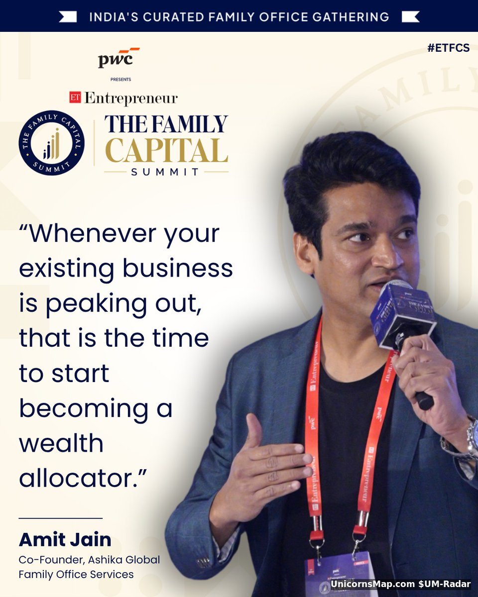 Amit Jain \u2014 Co-Founder, Ashika Global Family Office Services (on stage)