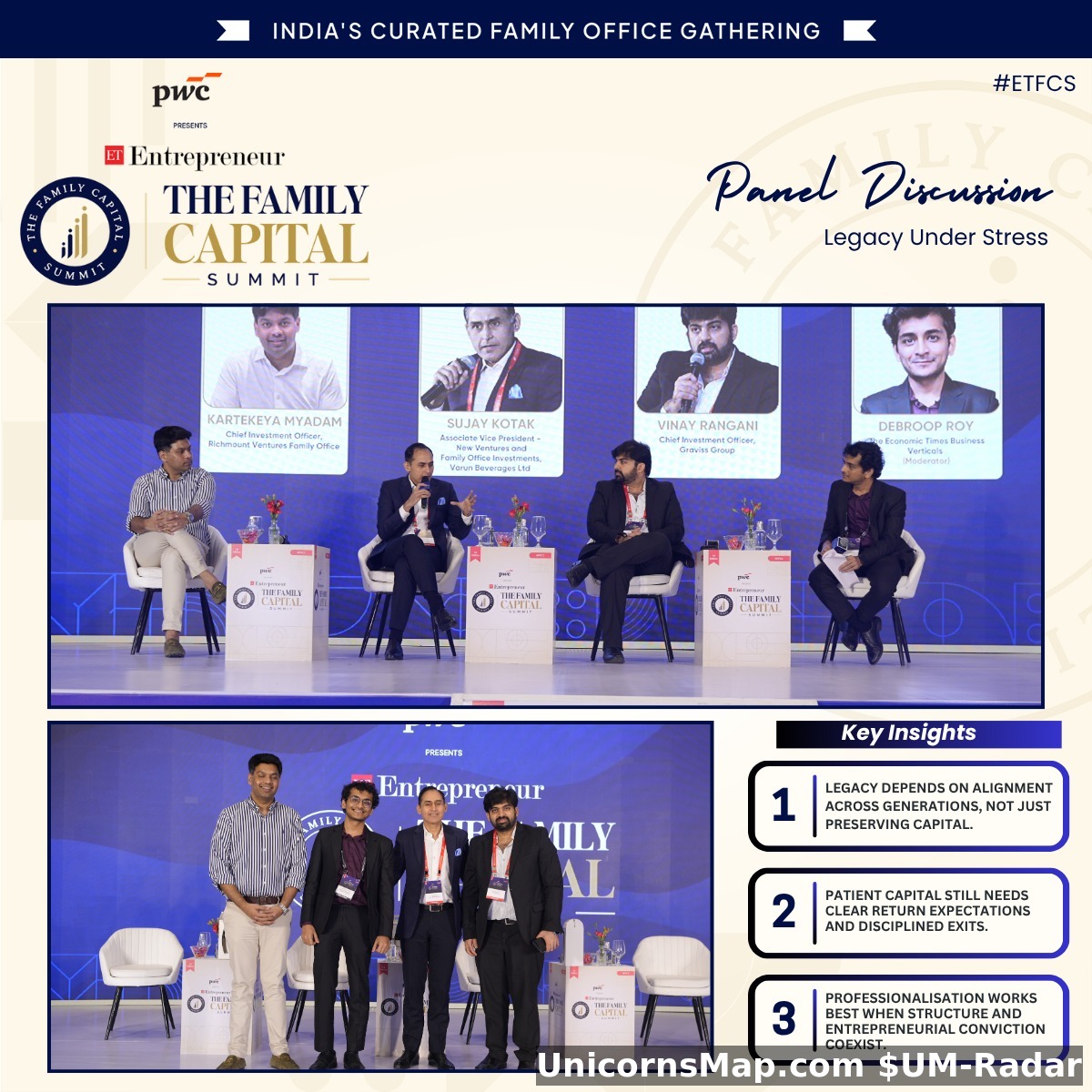 Leaders stage discussion — family capital (organizer group photo)