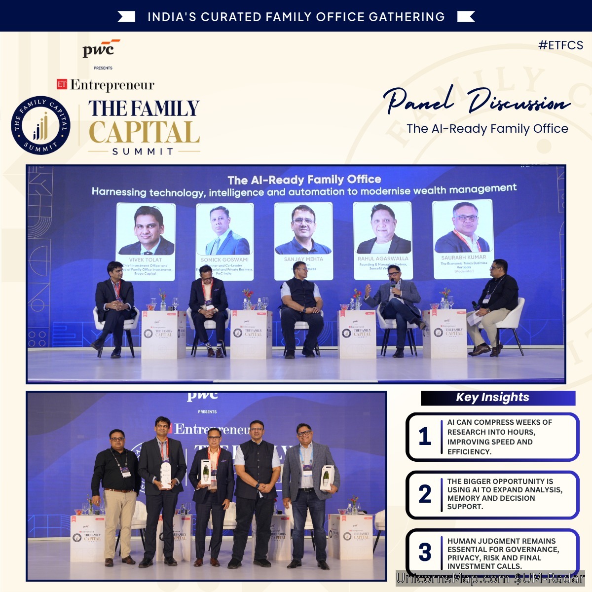 AI-ready family office panel (organizer stage photo)