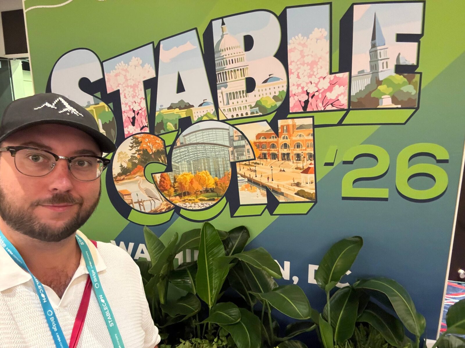 Johannes Kern in front of the StableCon 26 banner in Washington DC