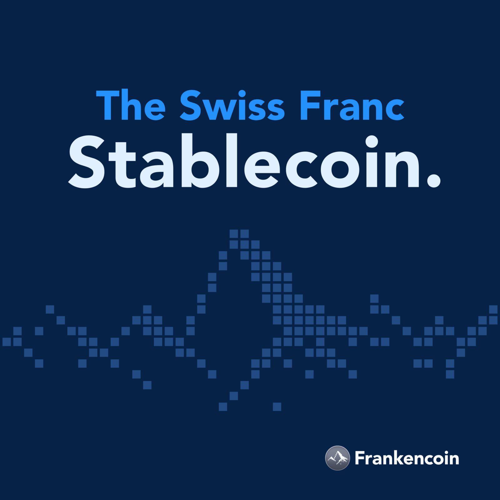 Official Frankencoin brand card reading The Swiss Franc Stablecoin