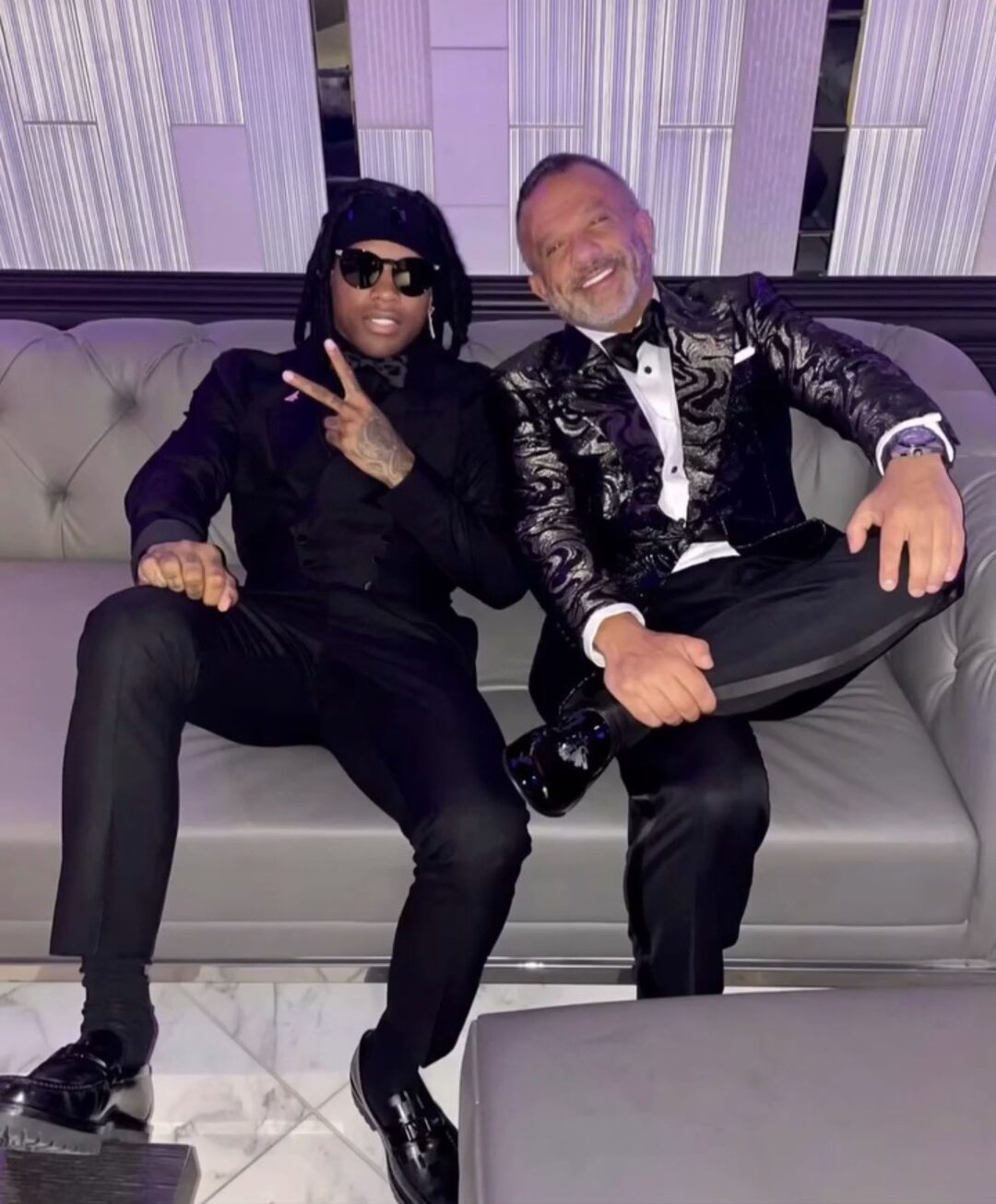 Adam Weitsman in black-tie attire with Lil Durk, LA